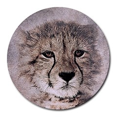 Leopard Art Abstract Vintage Baby Round Mousepads by Celenk