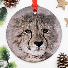 Leopard Art Abstract Vintage Baby Ornament (round) by Celenk