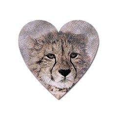 Leopard Art Abstract Vintage Baby Heart Magnet by Celenk