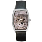 Leopard Art Abstract Vintage Baby Barrel Style Metal Watch Front