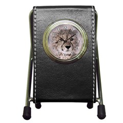 Leopard Art Abstract Vintage Baby Pen Holder Desk Clocks by Celenk