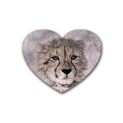 Leopard Art Abstract Vintage Baby Heart Coaster (4 Pack)  by Celenk