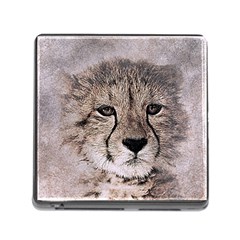 Leopard Art Abstract Vintage Baby Memory Card Reader (square) by Celenk