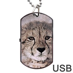 Leopard Art Abstract Vintage Baby Dog Tag Usb Flash (one Side) by Celenk