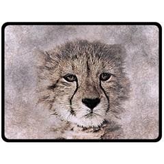 Leopard Art Abstract Vintage Baby Double Sided Fleece Blanket (large)  by Celenk