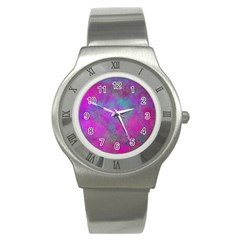 Background Texture Structure Stainless Steel Watch by Celenk