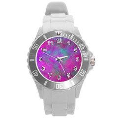 Background Texture Structure Round Plastic Sport Watch (l) by Celenk