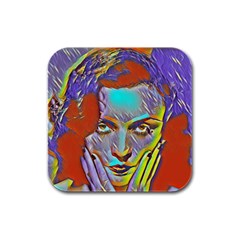 Femm Fatale Rubber Square Coaster (4 Pack)  by NouveauDesign