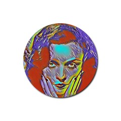 Femm Fatale Rubber Round Coaster (4 Pack)  by NouveauDesign