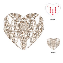 Beautiful Gold Floral Pattern Playing Cards (heart)  by NouveauDesign