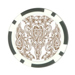 Beautiful Gold Floral Pattern Poker Chip Card Guard (10 Pack) by NouveauDesign