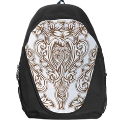 Beautiful Gold Floral Pattern Backpack Bag by NouveauDesign