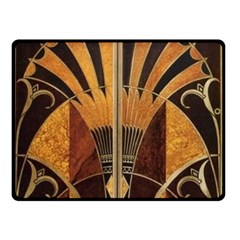 Art Deco Gold Double Sided Fleece Blanket (small)  by NouveauDesign