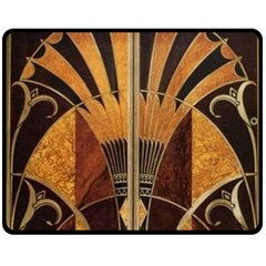 Art Deco Gold Double Sided Fleece Blanket (medium) 