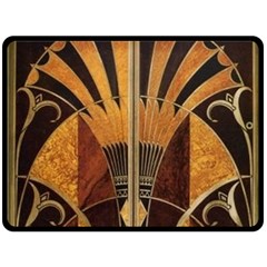 Art Deco Gold Double Sided Fleece Blanket (large)  by NouveauDesign