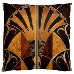 Art Deco Gold Large Flano Cushion Case (two Sides) by NouveauDesign