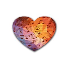 Music Notes Rubber Coaster (heart)  by linceazul