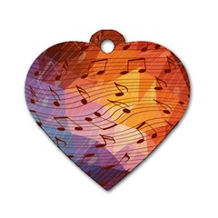 Music Notes Dog Tag Heart (one Side) by linceazul