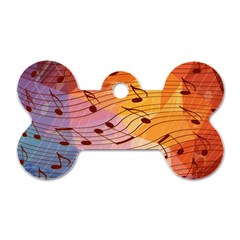 Music Notes Dog Tag Bone (one Side) by linceazul