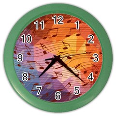 Music Notes Color Wall Clocks by linceazul