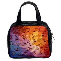 Music Notes Classic Handbags (2 Sides) by linceazul