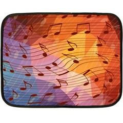 Music Notes Double Sided Fleece Blanket (mini)  by linceazul