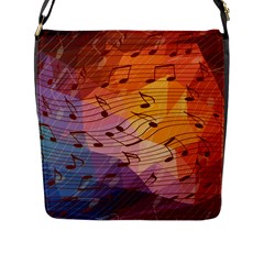 Music Notes Flap Messenger Bag (l)  by linceazul