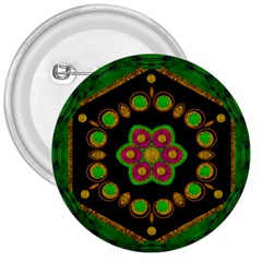 Magic Of Life A Orchid Mandala So Bright 3  Buttons by pepitasart