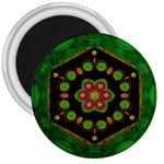 Magic Of Life A Orchid Mandala So Bright 3  Magnets Front