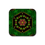 Magic Of Life A Orchid Mandala So Bright Rubber Coaster (Square)  Front