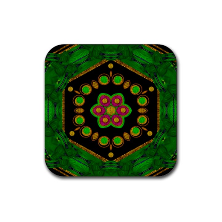 Magic Of Life A Orchid Mandala So Bright Rubber Coaster (Square) 