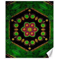 Magic Of Life A Orchid Mandala So Bright Canvas 8  X 10  by pepitasart