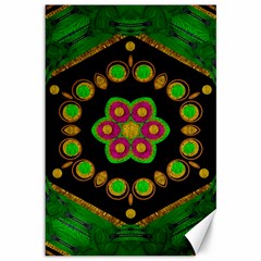 Magic Of Life A Orchid Mandala So Bright Canvas 12  X 18   by pepitasart