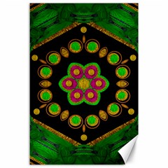 Magic Of Life A Orchid Mandala So Bright Canvas 24  X 36  by pepitasart