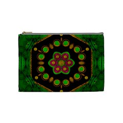 Magic Of Life A Orchid Mandala So Bright Cosmetic Bag (medium)  by pepitasart