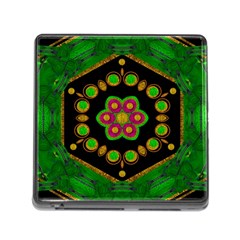 Magic Of Life A Orchid Mandala So Bright Memory Card Reader (square) by pepitasart