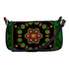 Magic Of Life A Orchid Mandala So Bright Shoulder Clutch Bags by pepitasart