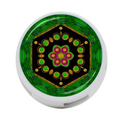 Magic Of Life A Orchid Mandala So Bright 4-port Usb Hub (one Side) by pepitasart