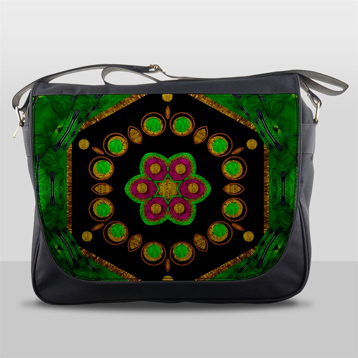 Magic Of Life A Orchid Mandala So Bright Messenger Bags