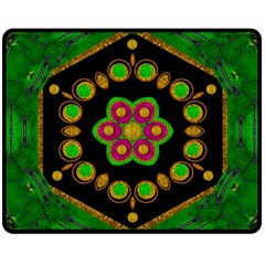 Magic Of Life A Orchid Mandala So Bright Double Sided Fleece Blanket (medium)  by pepitasart