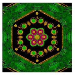 Magic Of Life A Orchid Mandala So Bright Large Satin Scarf (square) by pepitasart