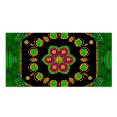 Magic Of Life A Orchid Mandala So Bright Satin Shawl by pepitasart