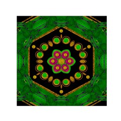 Magic Of Life A Orchid Mandala So Bright Small Satin Scarf (square) by pepitasart