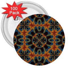 Tapestry Pattern 3  Buttons (100 Pack)  by linceazul