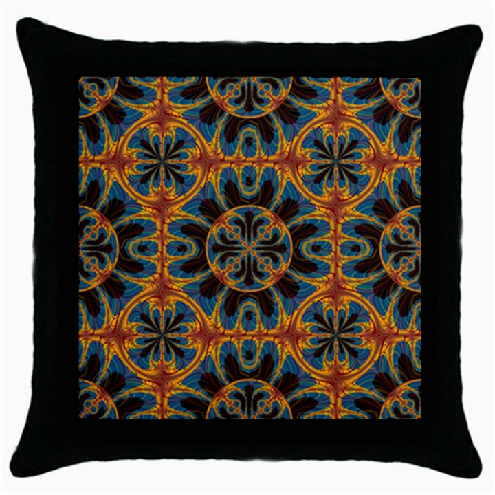 Tapestry Pattern Throw Pillow Case (Black)