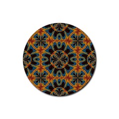 Tapestry Pattern Rubber Coaster (round)  by linceazul