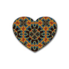 Tapestry Pattern Heart Coaster (4 Pack)  by linceazul