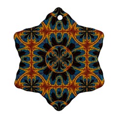 Tapestry Pattern Snowflake Ornament (two Sides) by linceazul