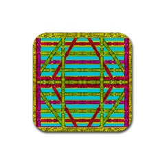 Gift Wrappers For Body And Soul Rubber Coaster (square)  by pepitasart