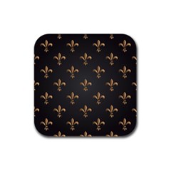 Fleur De Lis Rubber Square Coaster (4 Pack)  by NouveauDesign